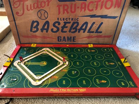 Vintage 1950s Tudor Tru Action Electric Baseball Game In Original Box