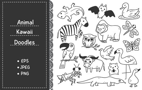 Set Of Animals Doodle Graphic By Big Barn Doodles · Creative Fabrica