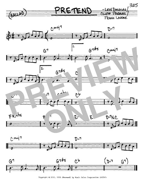 nat king cole pretend sheet music pdf notes chords jazz score real book melody lyrics