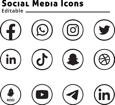 Collection Of Popular Social Media Logo Facebook Instagram Twitter