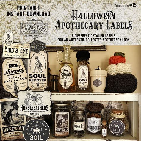 Vintage Look Potion Labels 15 Halloween Apothecary Labels Etsy Canada