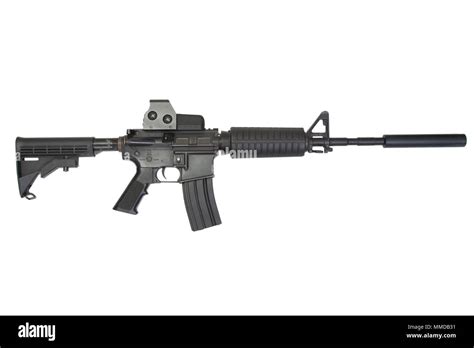 Carbine M4 With Silencer Isolated On A White Background Stock Photo Alamy