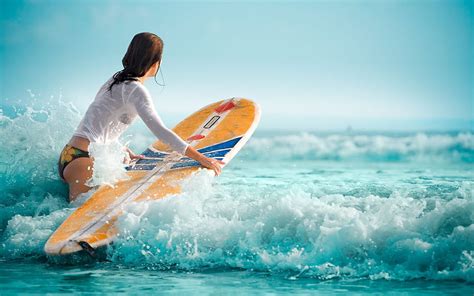 Hot Surfing Girl Full HD Wallpaper Pxfuel