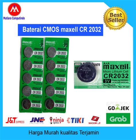 Jual BATERAI CMOS MAXELL CR 2032 UKURAN 3V ORIGINAL 1 PCS Di Lapak