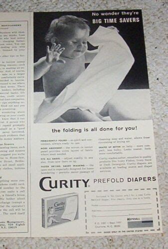 1965 Vintage Ad Curity Folded Diapers Cute Diaper Baby Kendall Print