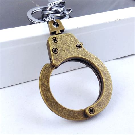 New Hot Fashion Cool Vintage Punk Rock Handcuff Metal Key Chain Ring