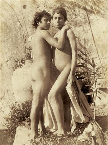 Two Nude Youths In Garden By Baron Wilhelm Von Gloeden On Artnet