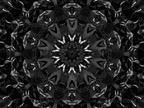 Black Silver Metalic Kaleidoscope Background Abstract And Symmetric