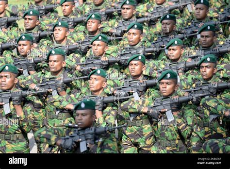 Sri Lankan Military Personnel March During Sri Lankas 72nd