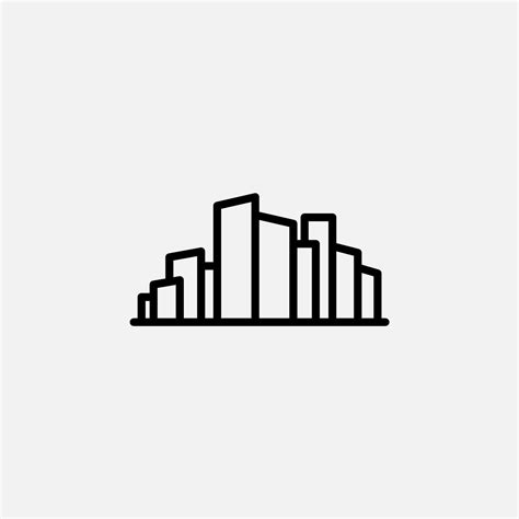City Town Urban Line Icon Vector Illustration Logo Template