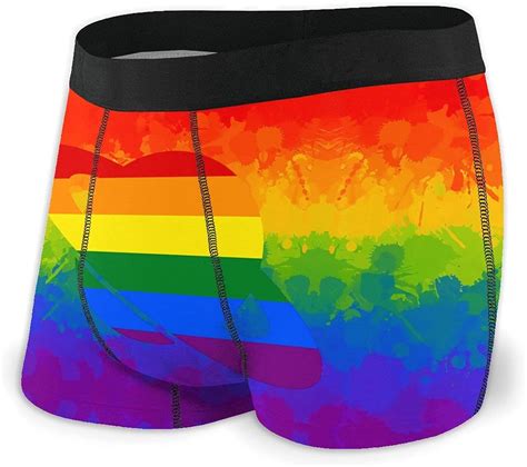 Amazon Com Gay Pride Flag Planet Shape Underwear Mens Stretch