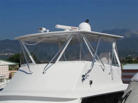 Boat Bimini Top Hatteras 53 Fantin Paolo Flybridge Aluminum