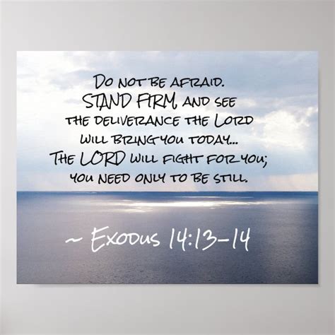 Exodus 1413 14 Do Not Be Afraid Stand Firm Poster