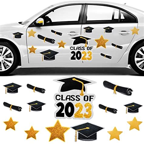 14 Pieces Graduation Car Reflective Magnets Class Of 2023 Waterproof