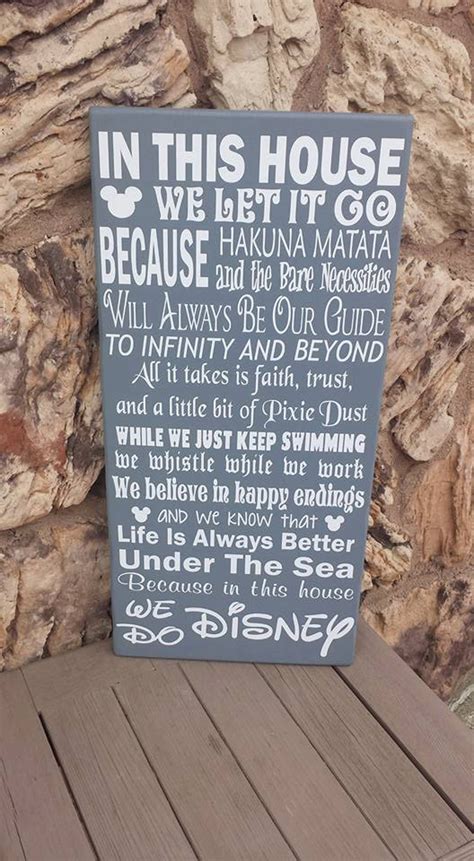 In This House Disney Sign Disney Wood Sign Disney House Etsy
