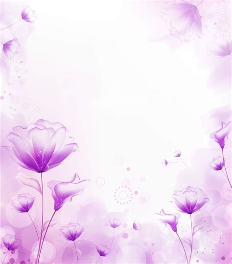 花のイラスト・フリー素材 壁紙・背景no695『紫・淡い色・輝き』