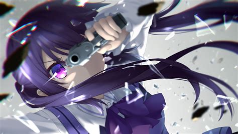 Anime Anime Girls Gochuumon Wa Usagi Desu Ka Purple Eyes Purple