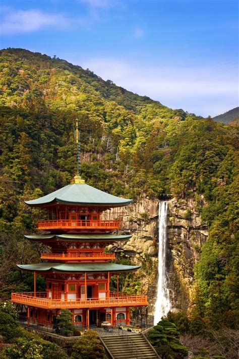 Seiganto Ji Temple And Nachi Falls Nachikatsuura Wakayama Japan