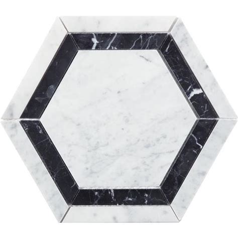 Anatolia Tile 10 Pack Marquina 8 In X 8 In Polished Natural Stone Marble Hexagon Marble Look