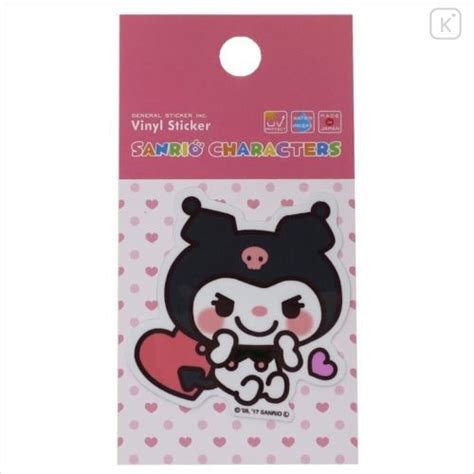 Japan Sanrio Vinyl Sticker Kuromi Heart Series Kawaii Limited