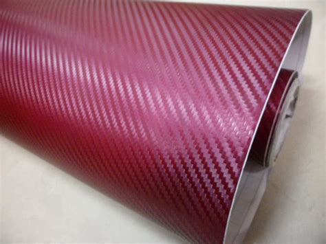 3d Carbon Fiber Vinyl Film Wrap For Car Vehicle Laptop Wine Red 2050in