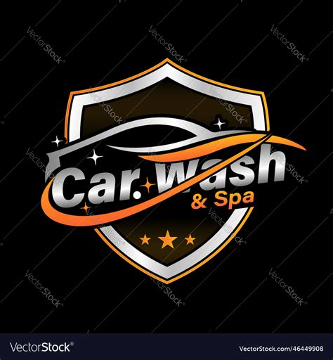Car Wash Auto Spa Logo Design Emblem Template Vector Image