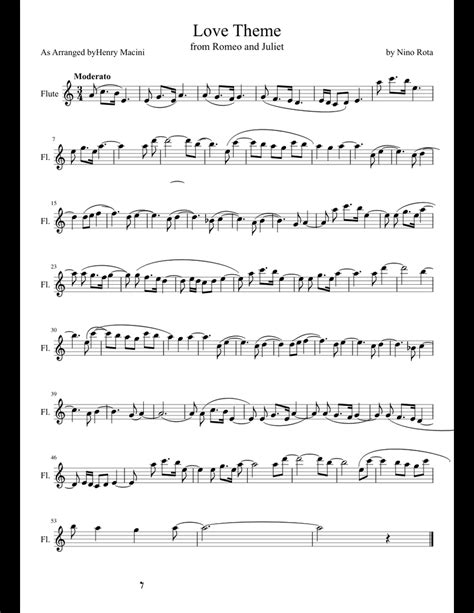 Love Theme Sheet Music For Flute Download Free In Pdf Or Midi