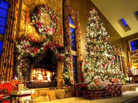 Christmas Open Fireplace Wallpapers Wallpaper Cave
