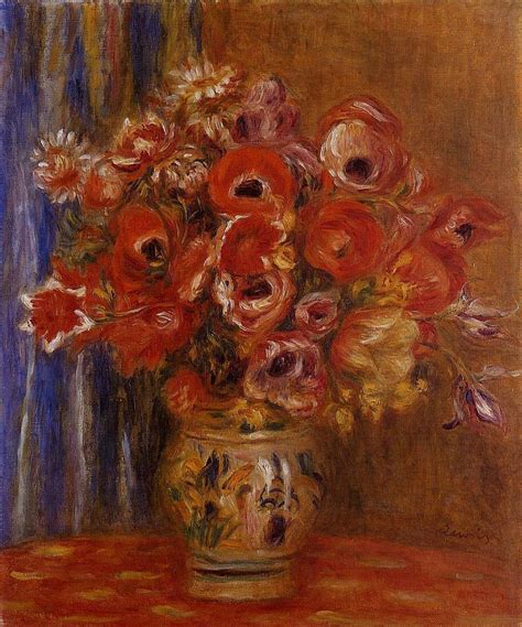 Vase Of Tulips And Anemones Pierre Auguste Renoir