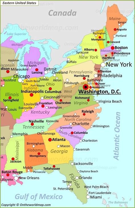 Map Of Eastern Us Usa Map Map United States Map