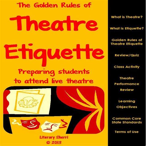 Theatre Golden Rules Of Theatre Etiquette Theatre Readiness Theatre Prep Teaching Drama