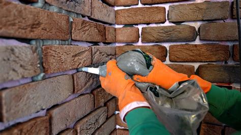 How To Install Brick Veneer On A Wall Youtube