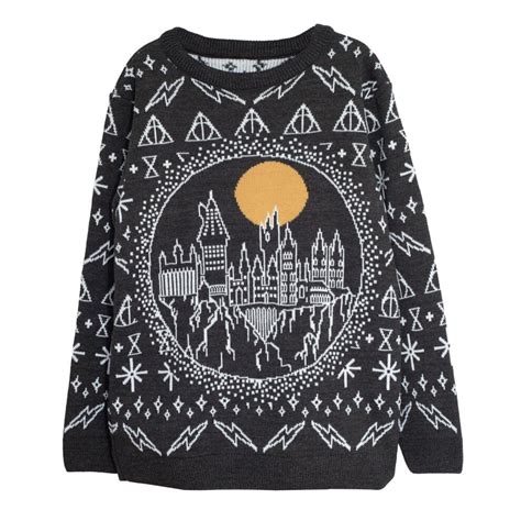 Official Harry Potter Hogwarts Knitted Jumper Sweater Mens Womens On Onbuy