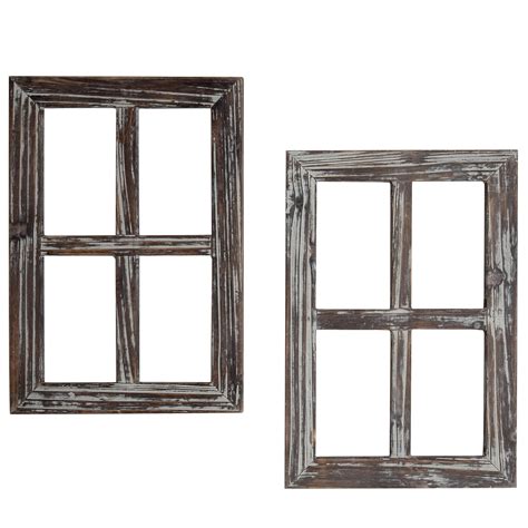 Buy Myt Torched Wood Farmhouse Wall Decor Window Frame Decorative