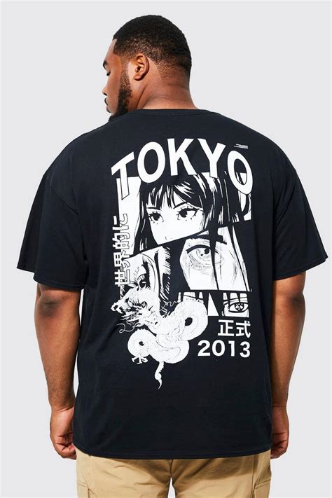 Plus Anime Back Print T Shirt Boohoo