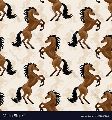 Seamless Pattern With Beautiful Horses Royalty Free Vector