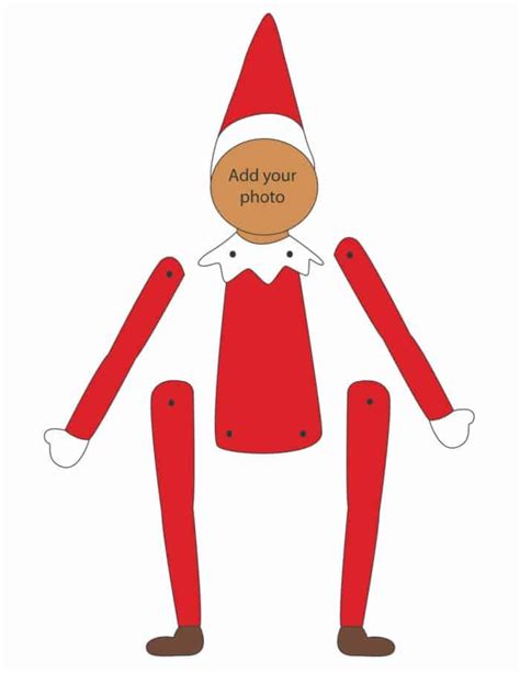 An image of a red elf doll with the words add your photo on it