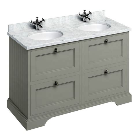 Vanity units create a striking feature in any bathroom. Burlington 130 Double Vanity Unit with Four Drawers : UK ...