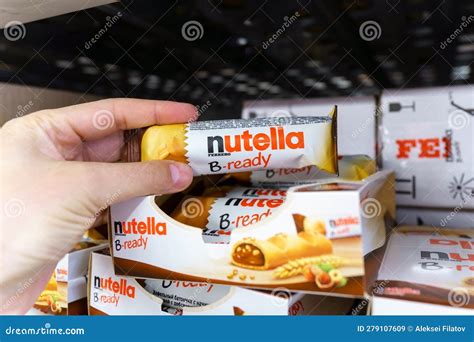 Tyumen Russia May 05 2023 Nutella Hazelnut B Ready Widely Popular Brand Name By Italian