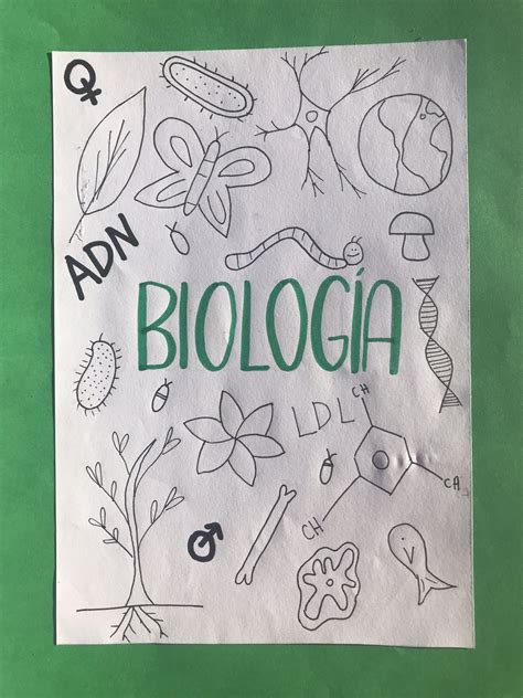 Caratula Para Cuaderno De Biologia Para Secundaria Ideas Para Marcar