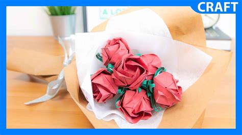 How To Make Paper Rose Bouquet Tutorial Origami Rose Youtube