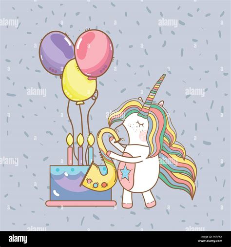 Birthday Party Unicorn Party Cartoons Stock Vector Image And Art Alamy