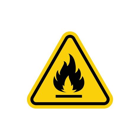 Fire Warning Sign Vector Fire Warning Sign In Yellow Triangle