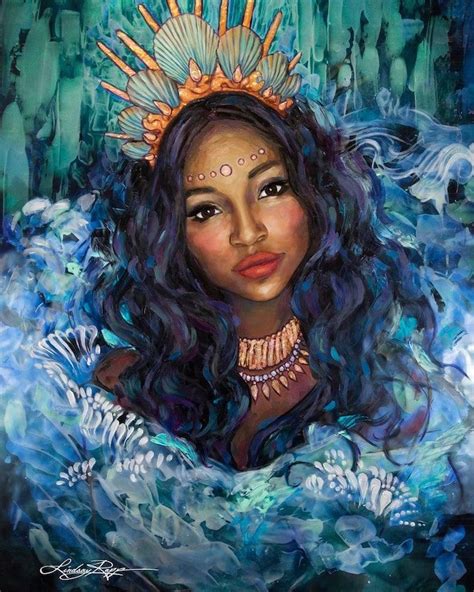 Painter Visualizes Powerful Women As Goddesses Of The Sea Black Girl Art Black Women Art Black