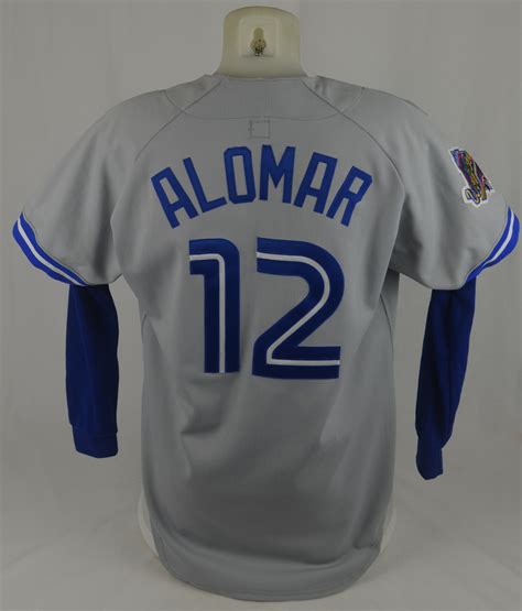 Lot Detail Roberto Alomar World Series Toronto Blue Jays Game Used Jersey W Dave Miedema LOA