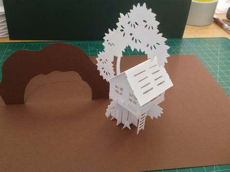 Tree House Sliceform Pop Up Card Template From Cahierdekirigami Les