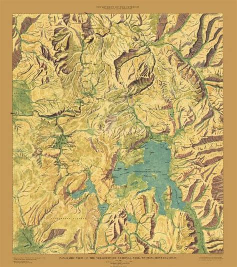 Topo Map Yellowstone National Park Sheet Usgs 1915 2300 X 2599