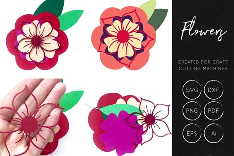 Svg Free Cutting Files 3D Flowers - Layered SVG Cut File - Download