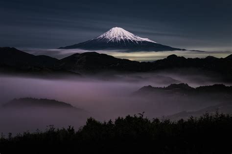 The Queen Of The Night Mt Fuji Stood Out Over A Sea Of Clouds Being