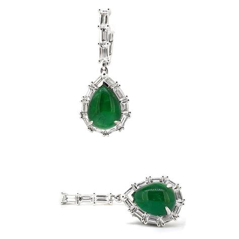 Exquisite Emerald And Diamond Drops Earrings Troy Obrien Fine Jewellery
